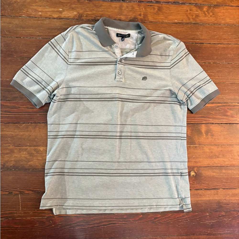 Banana Republic Men's Polo in Gray with Stripes